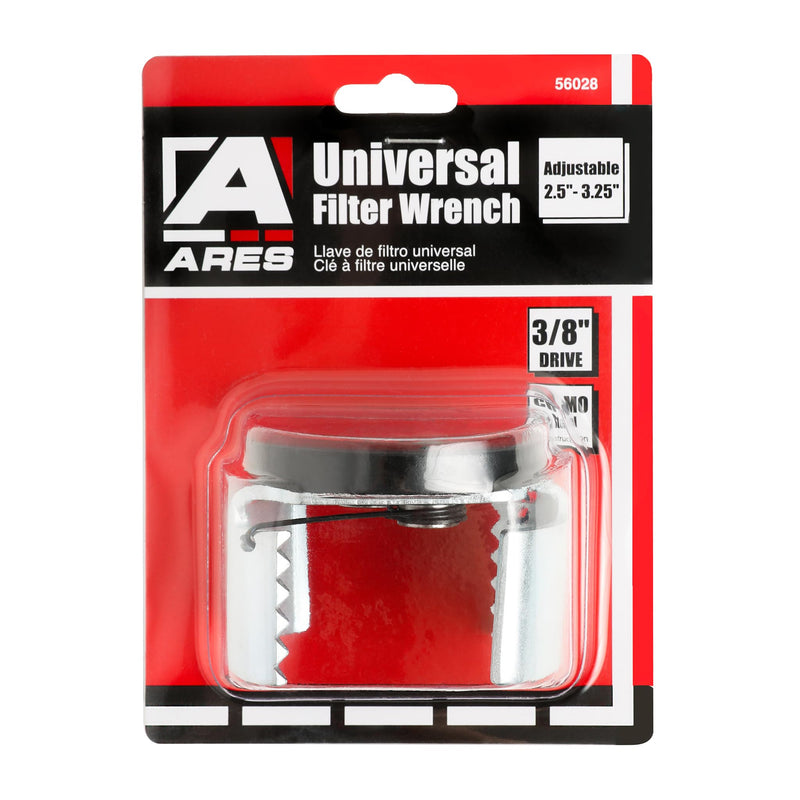 ARES 56028 - Universal Oil Filter Wrench - 3/8-Inch Drive - Removes 2.5 to 3.25-inch Diameter Spin-On Style Oil Filters 2.5" - 3.25" Universal Wrench
