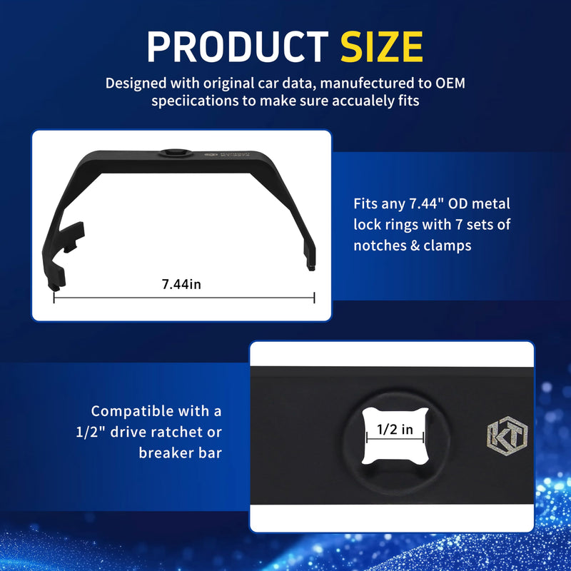 6599 Fuel Tank Lock Ring Tool Fuel Pump Senders Removal Install Tools Compatible with Ford Chrysler Dodge Chevy Replacement for BMW Benz Volvo Jeep GM