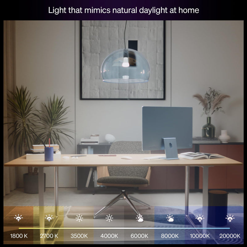 Philips Hue Smart LED A19 Bulb 2-Pack, White Ambiance, E26 Base, 9.5W, Full Spectrum Light 1000K-20000K, 1100 Lumens, Dimmable LED Bulbs, Works with Alexa, Google, and Apple Home Revamped 2 Pack