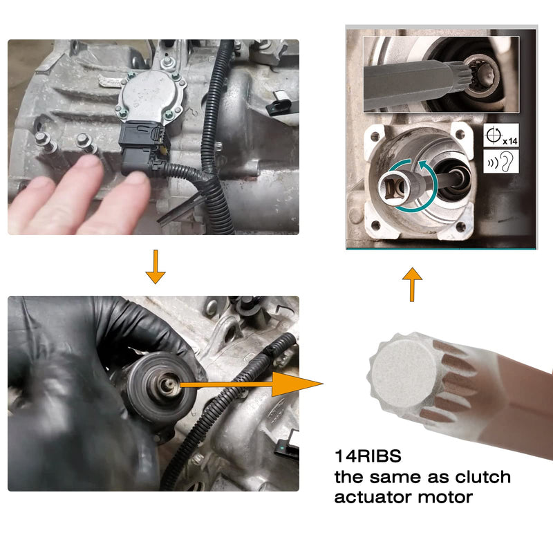 DSG Gearbox Clutch Motor Electromechanical Unit Unlocking Tool for Ford DPS6 / 6DCT250 Focus Car Motors Transmission Ford Focus DPS6 Clutch Reset Actuator Tool 3/8 Drive