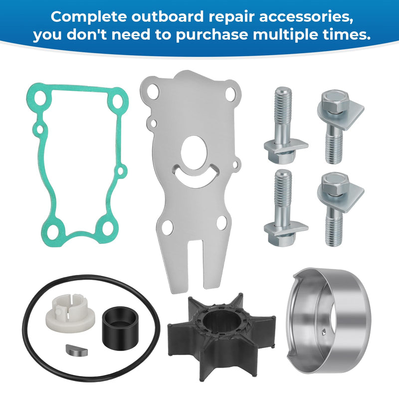 Water Pump Impeller Repair Kit for Yamaha Outboard 40HP 50HP 60HP 1995-Up 40/50/60/C40/P40/C50/F50/P50/F60 OEM# 63D-W0078-01-00 63D-W0078-00-00 63D-W0078-03-00
