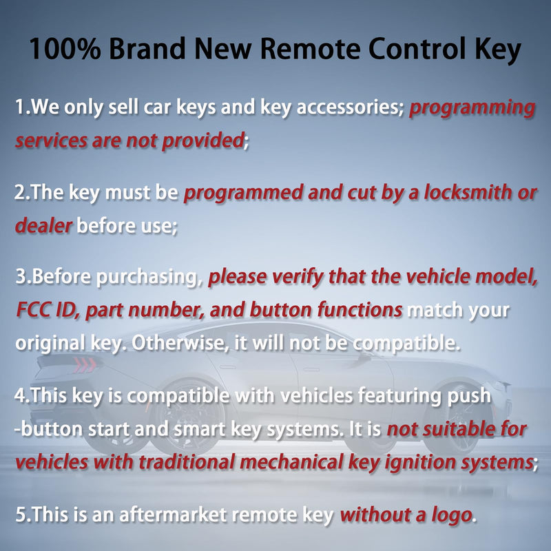 Key Fob Fit for 2016-2022 Chevy Malibu, 2016-2019 Cruze, 2016-2021 Camaro | HYQ4EA 433MHz Replacemt Key Fob 5 Button w/ Trunk Remote Start Replaces 13508769 13529662 13590048 13589533 13584497 46E Chip
