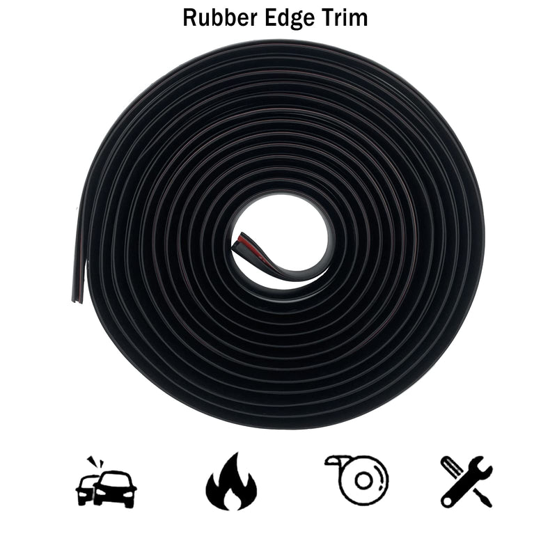 Car Door Edge Guards Self Adhesive Rubber U Channel Edge Trim Metal Edge Protection Guard for Most Car Doors, Hatches, Lockers, Panels (5Ft, Black) 5 Feet