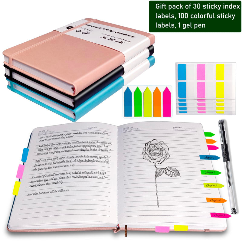 PXY 200 Pages Journal Notebook&Desk Calculator (2 Gel Pen&100&30 Sticky Tabs)
