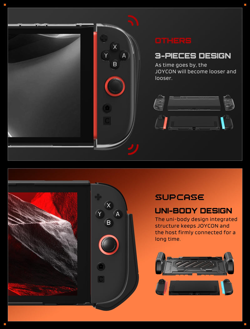 SUPCASE for Nintendo Switch 2 Case with Foldable Aluminum Alloy Stand,Black | Exclusive Hinge Joy Con Quick Release, Dockable Case, Military-Grade Protection, Switch 2 Protective Case with Ergonomic Grip