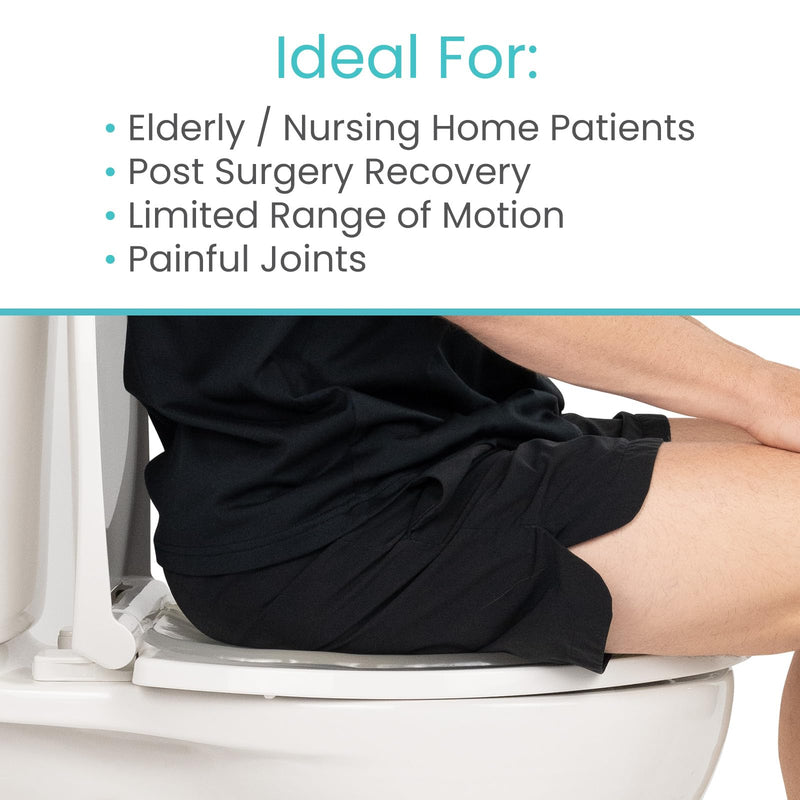 Vive Gel Toilet Seat Cushion Cover - Raised Padded Riser Cushion for Elongated, Standard, and Commode Chairs- Seat Warmer Pressure & Pain Relief Comfort- Adhesive Donut Pad for Elderly, Seniors Clear