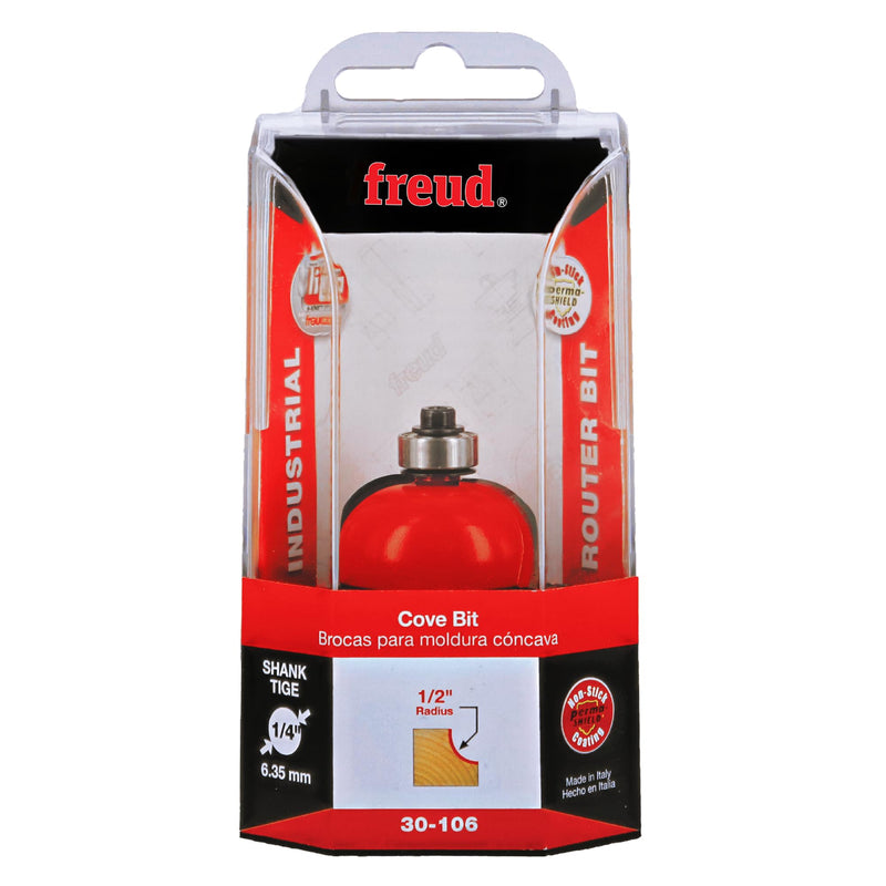 Freud 30-106: 1/2" Radius Cove Bit with 1/4" Shank