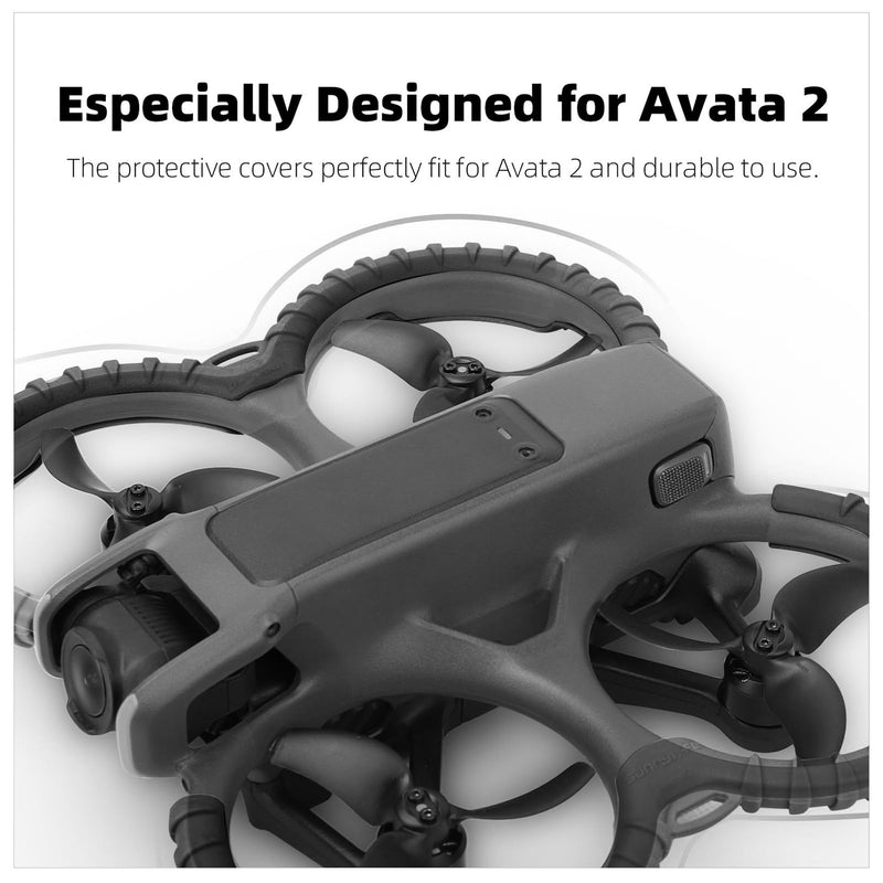 Propeller Guard Protector Accessories for DJI Avata 2, Fly Combo Protective Cover Ring, Prop Bumper Drone Anti-Collision Scratch-proof Protectionopters & Multirotors (Black) Black