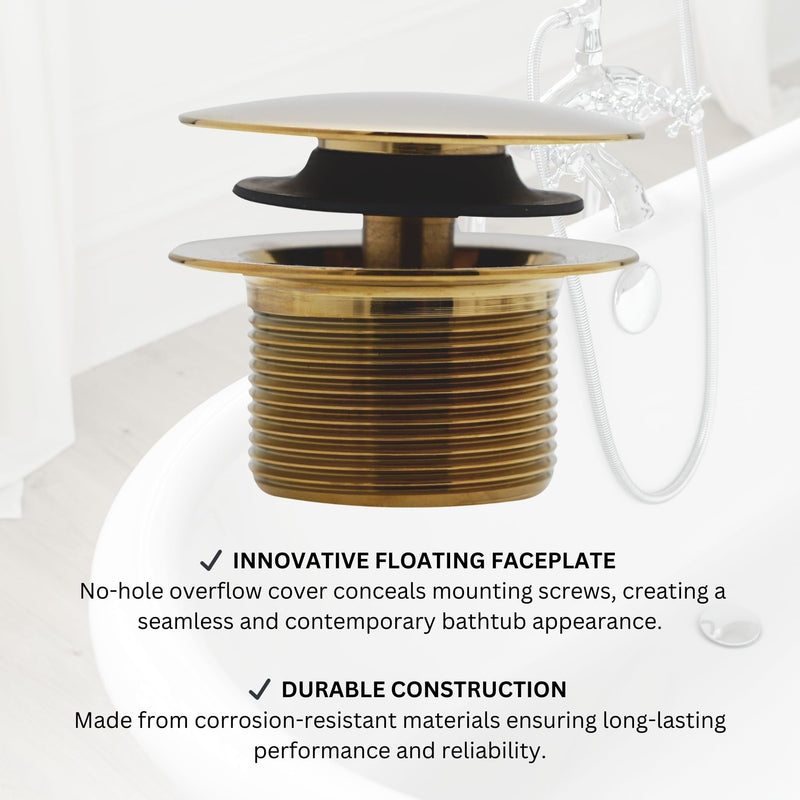 Westbrass Mushroom Tip-Toe Tub Trim Set with Floating Faceplate, Polished Brass, D398RK-01 1-Pack