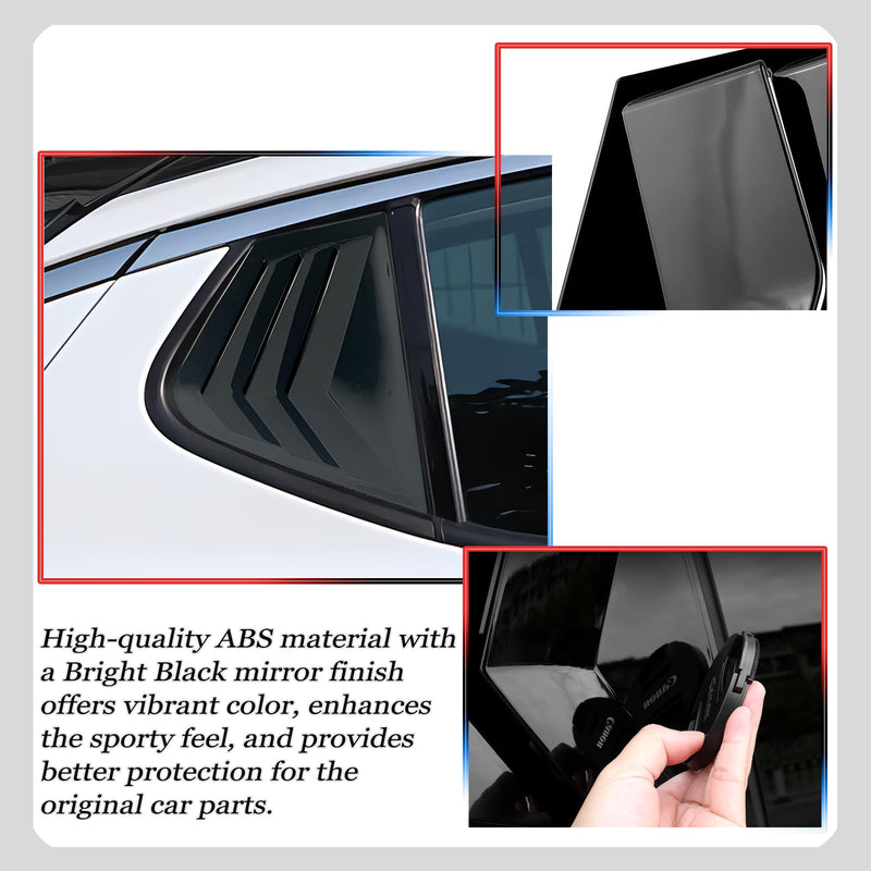 Window Louvers, for Kia Optima/K5 2011 2012 2013 2014 2015, Bright Black Side Rear Window Louvers Body Kit Accessories for Cars For kia Optima/K5 2011-2015