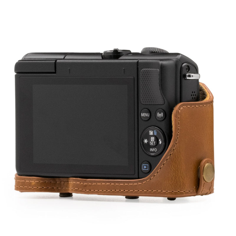 MegaGear Canon EOS M100, M200 (15-45mm) Ever Ready Leather Camera Case and Strap, with Battery Access - Light Brown - MG1327