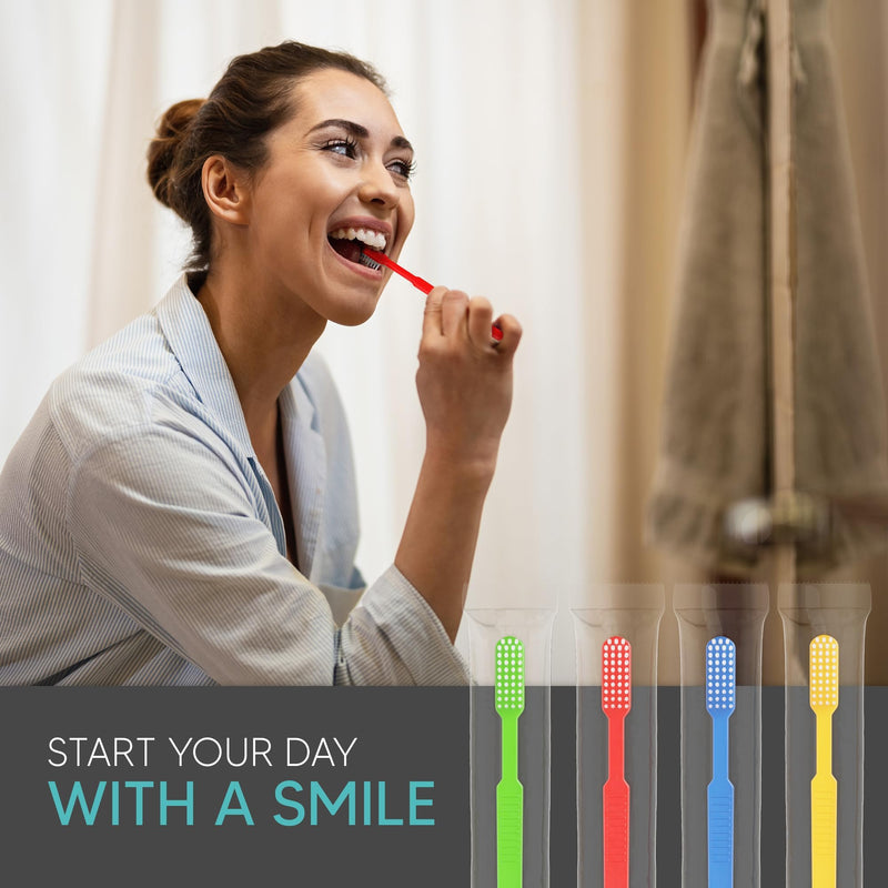 144 Pack Disposable Toothbrushes with Toothpaste, Built in - Prepasted Toothbrushes Individually Wrapped |Single Use Waterless Tooth Brush with Soft Bristles for Hotel, Camping, Travel Mint 144