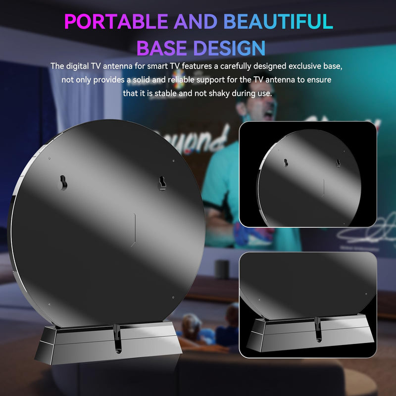 TV Antenna, 5000+ Miles Long Range Digital Antenna for Smart TVs Indoor, HD TV Antenna for Local Channel, Strongest HDTV Antennas with Amplifier Signal Booster-Supports 4K 8K 1080P-38FT Cable Black