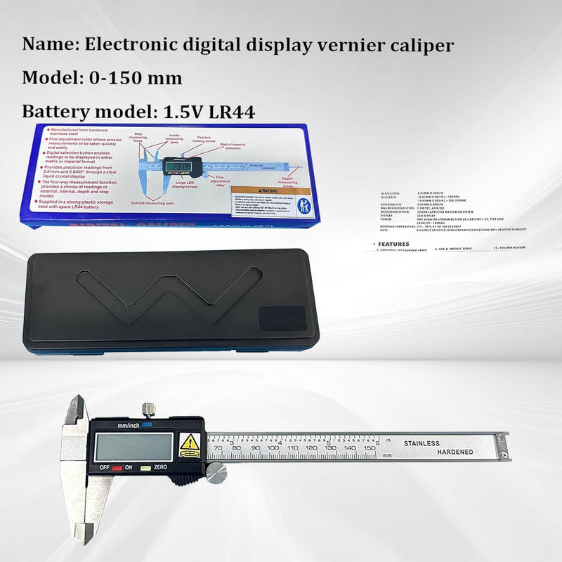 findmall Electronic Digital Caliper Stainless Steel Body with Large LCD Screen 0-6 Inches Inch/Millimeter
