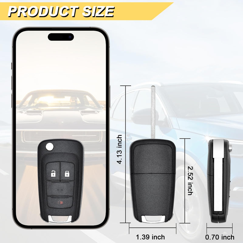 Key Fob Replacement for 2010-2019 Chevrolet Equinox & GMC Terrain/ 12-17 Sonic/ 16-17 Spark/ 15-18 Trax/ 14-18 Buick Encore Car Keyless Entry Remote Control, OHT01060512, 3 Buttons, 2Pcs
