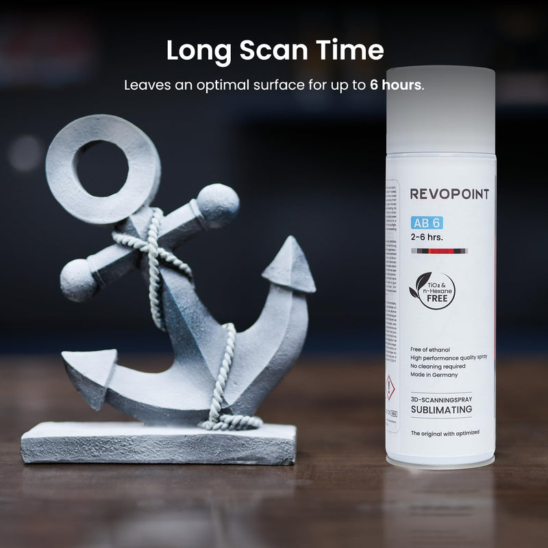 Revopoint 3D Scanning Spray for 3D Scanners, No Cleaning Needed, for Transparent, Reflective or Highly Textured Surfaces Objects, 500ml, AB6 White