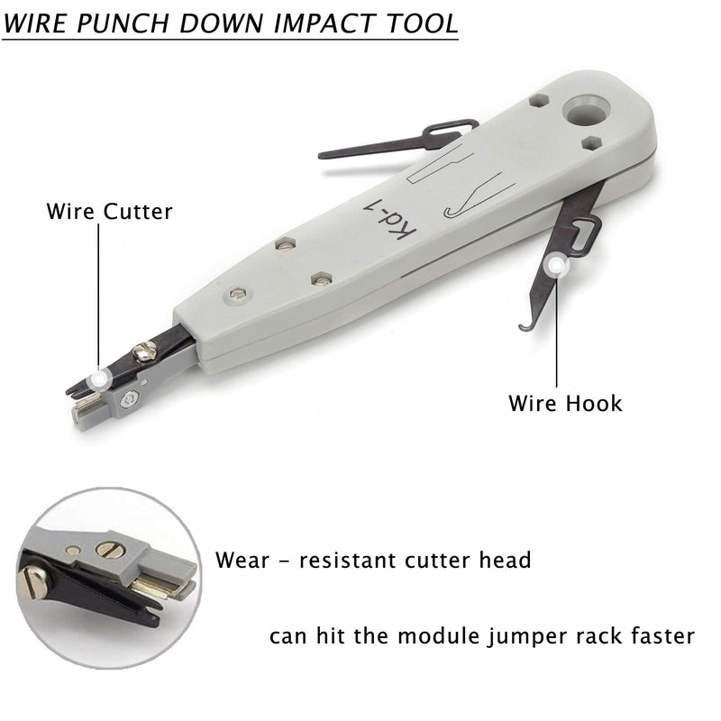 Network Tool Kit Professional Coax Crimper Tool Kit Coaxial Compression Stripping Tool Set Crimper Krone Punch Down Tool in a Zipper Case