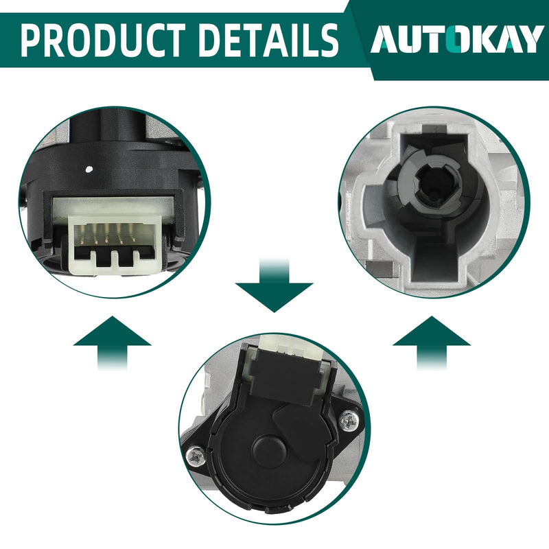 AUTOKAY 15795322 Ignition Lock Cylinder Housing W. Passlock Sensor Fits for Chevrolet Colorado for GMC Canyon Hummer H3 H3T Isuzu I-280 I-290 I-350 I-370 Replace # 15795321, 15795324, 19149942
