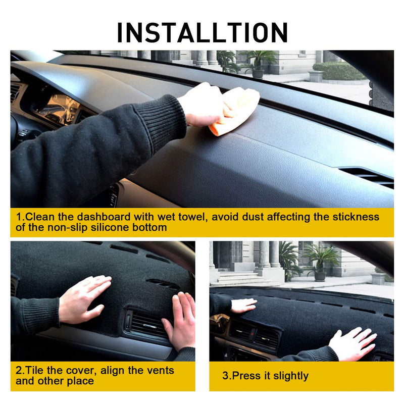 Dash Cover for 2016-2022 2023 Toyota Tacoma Dashboard Cover Mat, Sunshade Non-Slip Center Console Sunshield Protector Mat Pad (Black Trim) Black 2016-2023