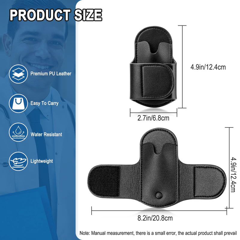 Stethoscope Holder Hip Clip Compatible with Littmann and Most Stethoscopes, PU Leather Stethoscope Holster for Physicians Nurse, Pocket/Belt/Scrubs Stethoscope Clip Accessories for Neck Relief (Black)