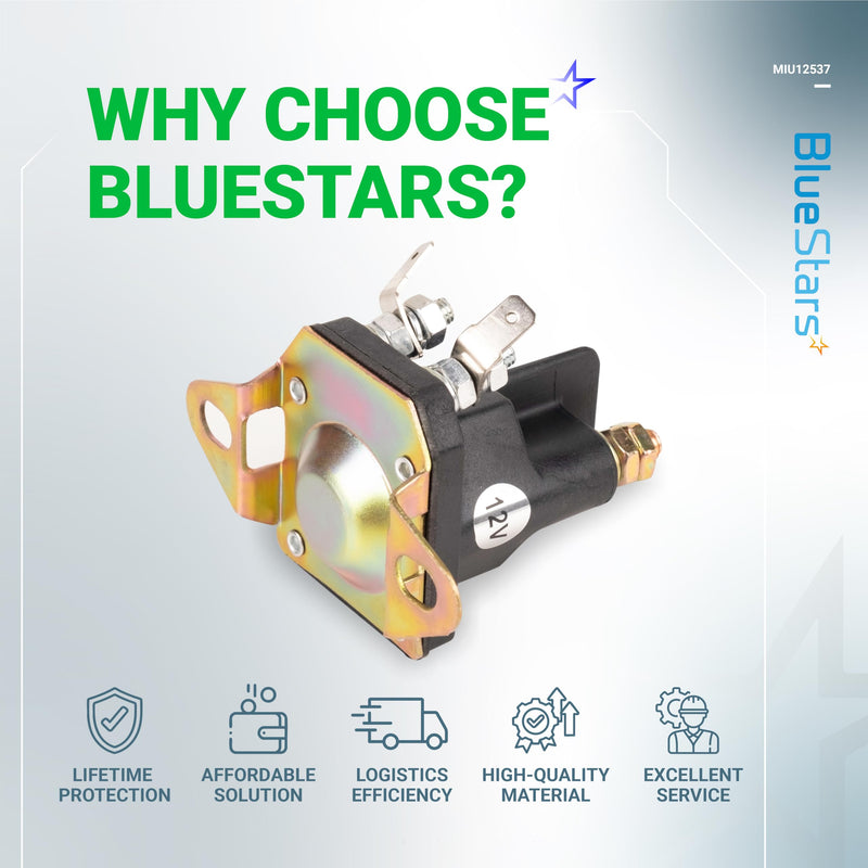 BlueStars MIU12537 Starter Solenoid - Compatible with John Deere S240 X300 X304 X305R X310 X320 X324 X350 X354 X360 X370 X380 X384 X390 X394 Lawn Tractors - Replaces 884-1221-210-02 892-1221-210