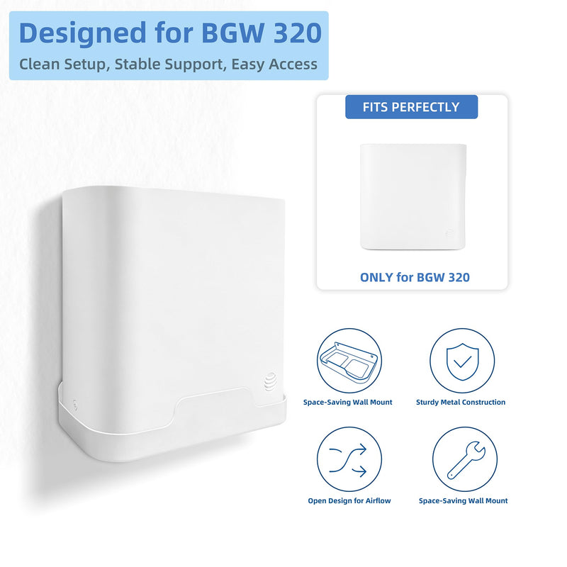 Wall Mount Compatible with AT&T Fiber BGW320, Metal Gateway Bracket | Holds Gateway and Power Adapter Together for a Cleaner Wall-Mounted Setup