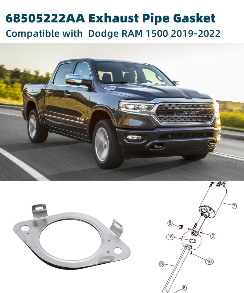 New Upgraded 68505222AA Exhaust Pipe Gasket fits for 2019 2020 2021 2022 Dodge RAM 1500