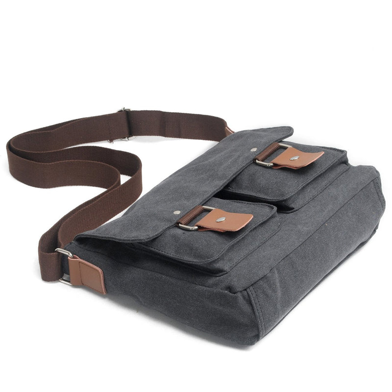 Men's Lightweight Vintage Waterproof Canvas DSLR SLR Shockproof Camera Shoulder Messenger Bag Sling bag Drak Grey