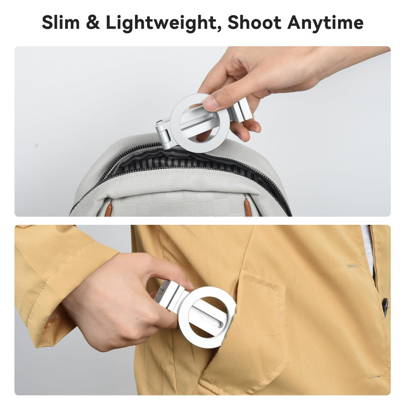 360° Rotating for MagSafe Tripod, for iPhone 17 16 15 14 13 Pro Max | Aluminum Adjustable Magnetic Phone Stand with Clip, Magsafe Tripod Stand Fits Vlog, Gym, Travel Essentials Accessories