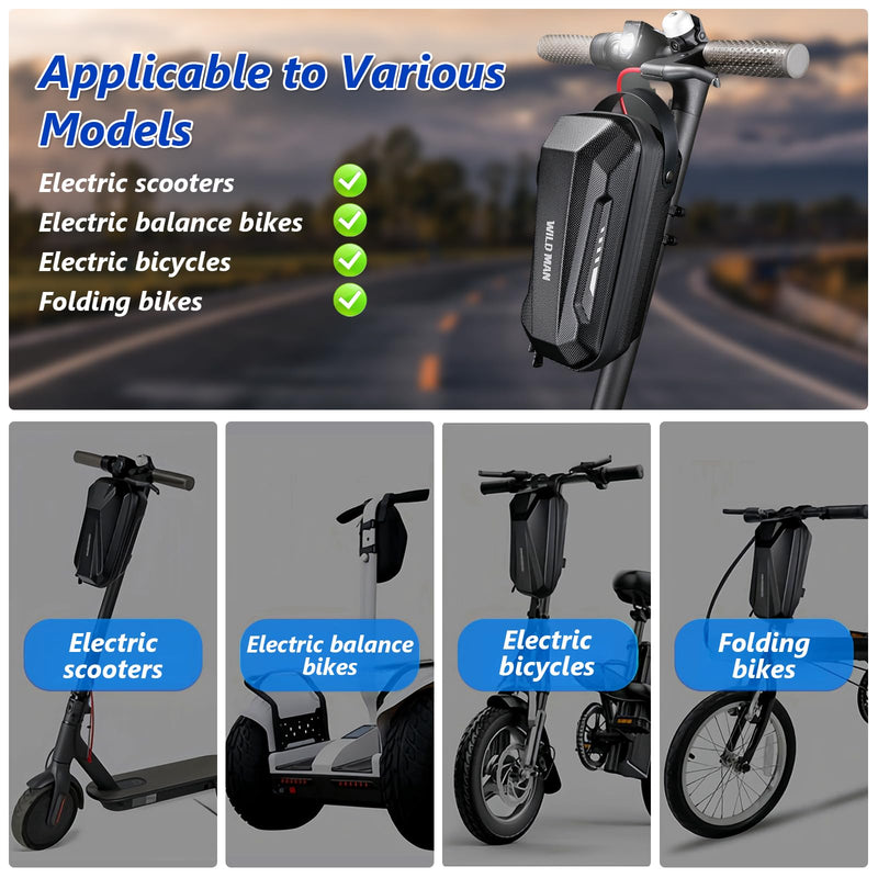 flintronic Scooter Storage Bag, 2L Large Capacity Scooter Handlebar Bag, EVA Handlebar Waterproof Front Bag for Carrying Phone, Wallet, Repair Tools, Charger Tools