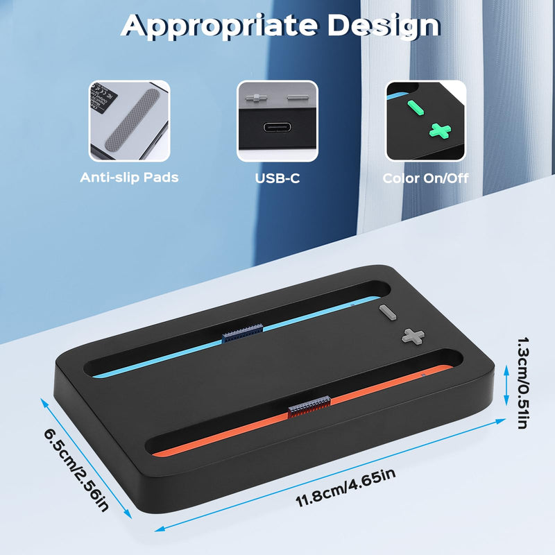 Mini Charger Dock for Switch 2 JoyCons Gaming Controllers - -JoyCons Remote Docking Charging Station Accessories (Black)