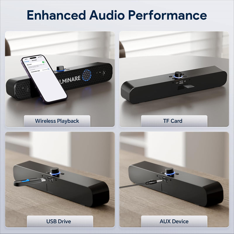 FULMINARE Bluetooth Speaker with 26W HD Sound, Portable Speaker Up to 30H Playtime, AUX&TF-Card&USB Input, LED Lights, Speakers Bluetooth 5.3 Wireless for Home/Party/Outdoor, (Black) Black