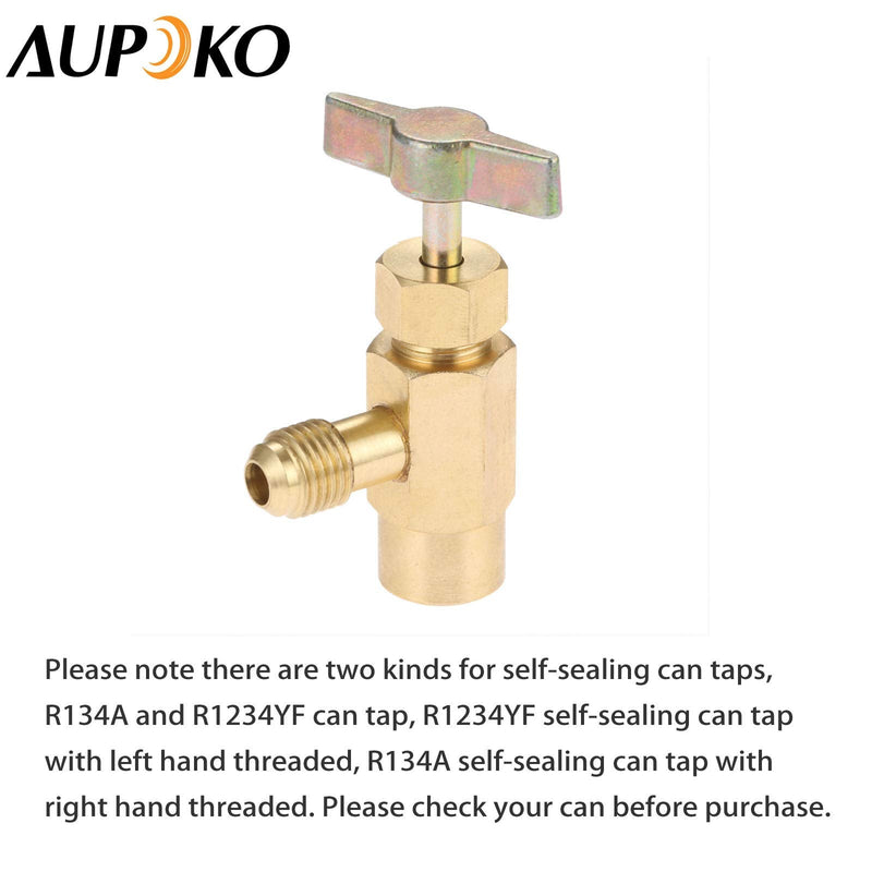 R1234YF Self-Sealing Can Tap with Left Hand Threaded, 1/2’’ to 1/4’’ SAE Dispenser Valve AC Refrigerant Bottle Opener, Fits for R1234YF Automotive Air Conditioning Charging