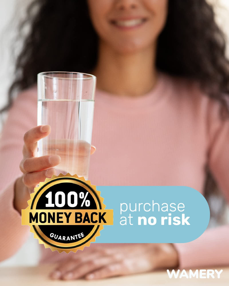 Wamery Alkaline Pitcher Water Filter Replacement for Brita Pitchers - 3 Pack, Improves pH & Taste, 42‑Gallon Each, Coconut Activated Carbon, Leak‑Free Fit, Easy Install