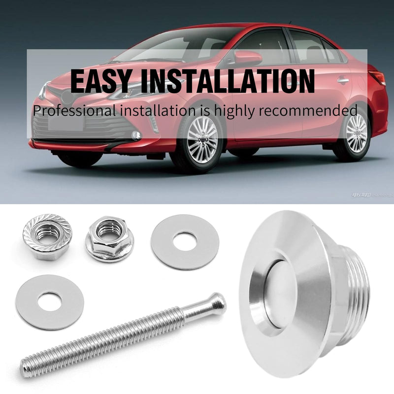 4Pcs Universal Aluminum Vehicle Hood Pins Silver Quick Release Lock Latch Bumper License Plate Lock Clip Diameter 1.25 Inch for Bumper Hood License Plate