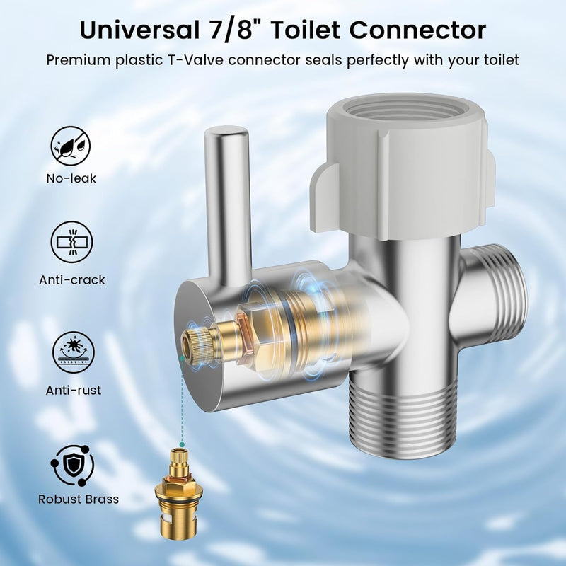 Handheld Bidet Sprayer for Toilet with Adjustable Water Pressure, 304 Stainless Steel Hose Set, Leak-Proof, Easy Installation for Feminine Hygiene, Baby Cloth Diaper & Bathroom Cleaning Silver