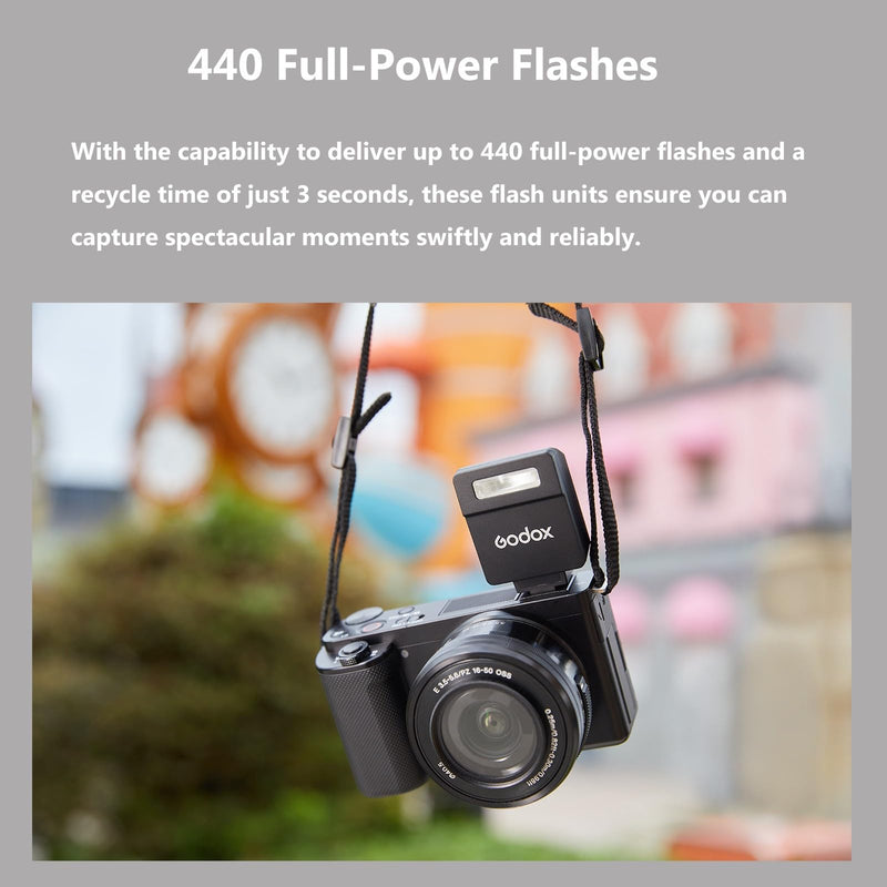 Godox iM22 White Camera Flash for Canon Sony Nikon Fuji Panasonic Olympus Pentax and Other DSLR Cameras with Standard Hot Shoe,3s Recycle Time,440 Full-Power Flashes