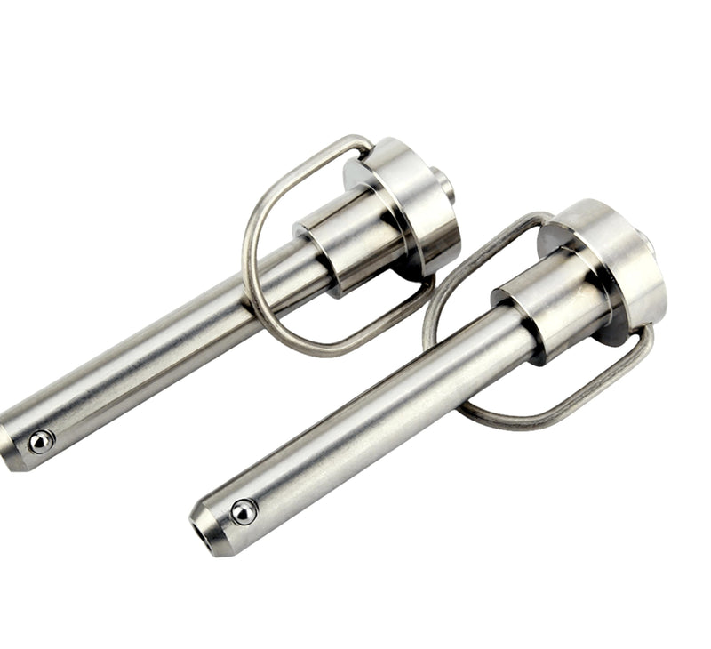 1 Pc Stainless Steel Ring Handle Locking Pin Ball Lock pins Quick Release pin with Button Locating pins Safety pins Dowels w/ Reinforced Lanyard (Dia.:1/2, 3in) Dia.:1/2