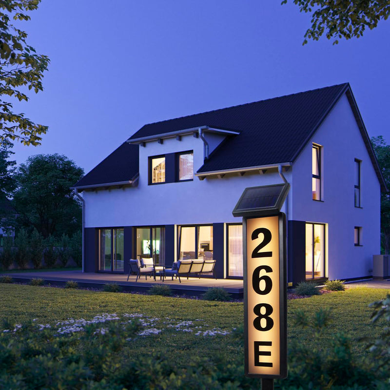 FLSEPAMB Solar Address Sign Lighted Solar House Numbers for Outside Address Plaques for House Address Sign Numbers for House, Yard, Garden, Waterproof Classic style