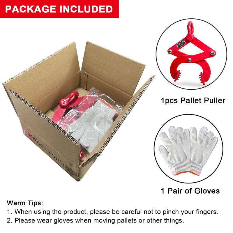 Pallet Puller 2T/4409lbs Capacity Heavy Duty Steel Single Scissor for Pulling Pallets, Woods and Other Things Easily, 8 Inches Bigger Jaw Opening Pallet Grabber