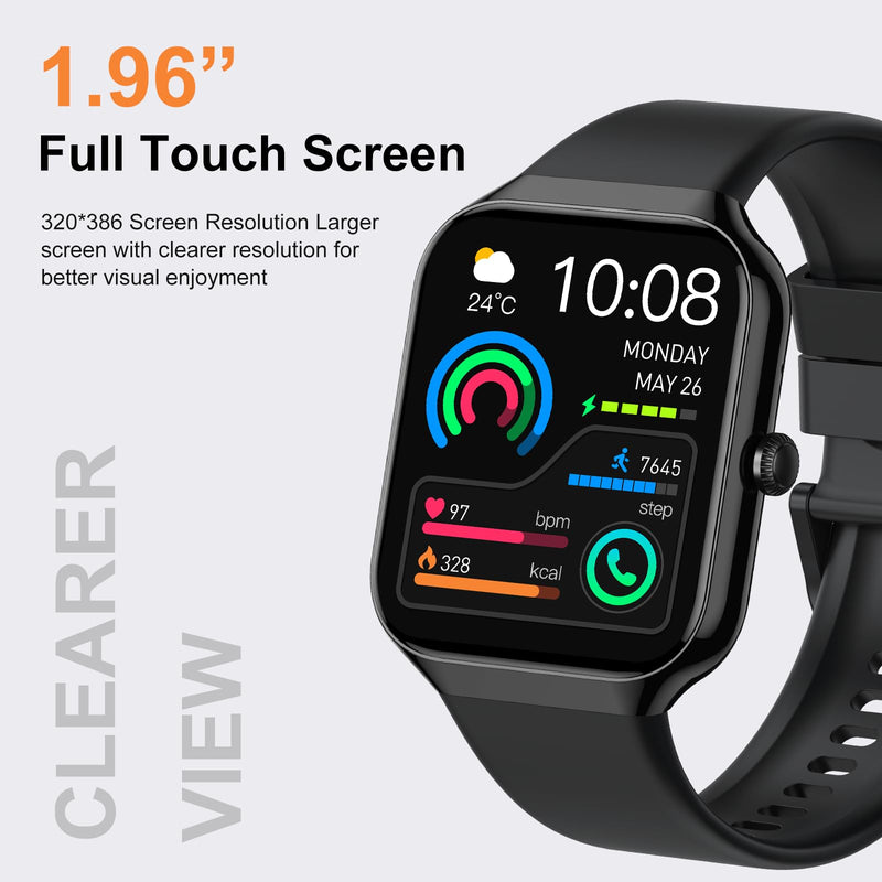 Smart Watch for Men Women (Answer/Make Call), Fitness Watch with Heart Rate/Sleep Monitor/Pedometer/Calories,2026 New Smartwatch IP68 Waterproof,113+ Sports Modes, Activity Tracker for Android iOS Pitch black