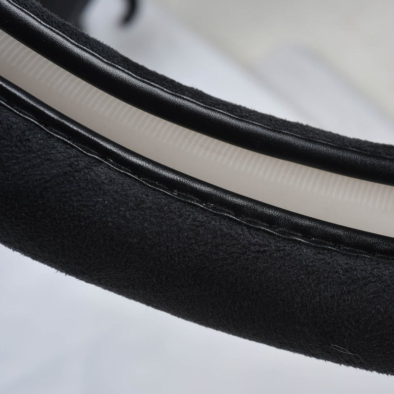 CAR Pass Black Faux Suede 14.5-15 Inch Memory Foam Steering Wheel Covers Breathable Anti-Slip Odorless Steering Wheel Universal Fit for Men Women