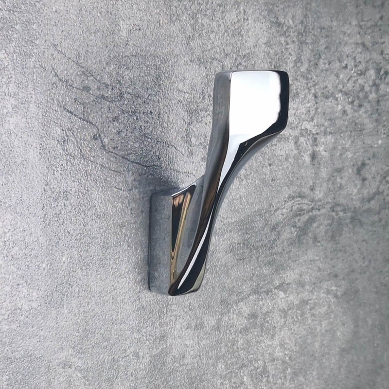 1PCS Robe Hooks for Bathrooms-Artistic Curved Line for Solid Brass Towel Hooks-7.93 OZ Weight for Chrome Towel Hook Ensure Quality (Chrome) 1 Piece