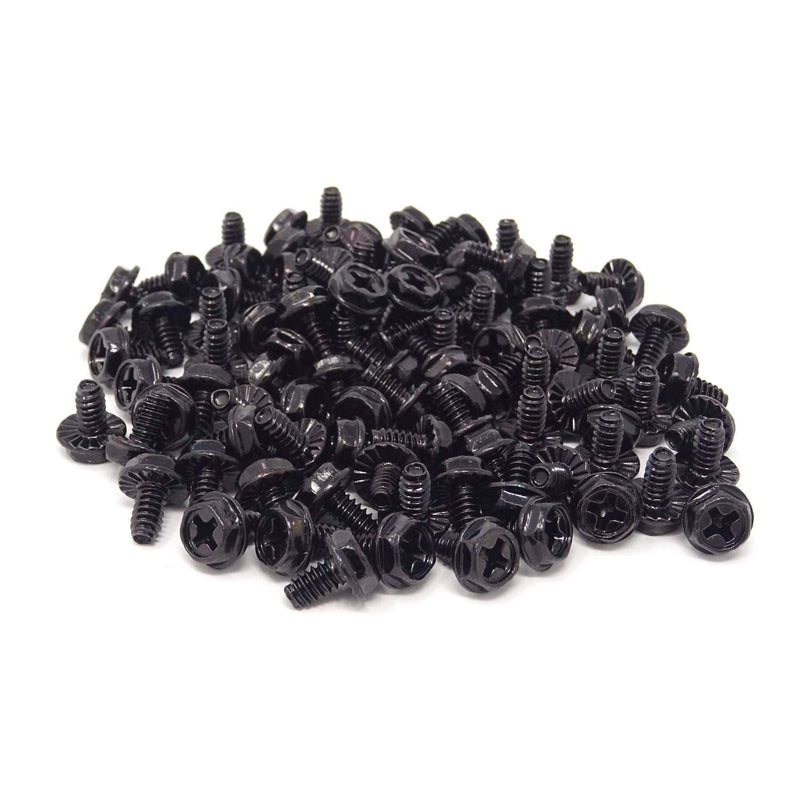 Honbay 100PCS 6#-32x6 Hex Phillips Head Replacement PC Computer Case Mounting Screws Fastener for Building Repairing and Maintaining Computer Systems (Black Zinc) Black Zinc