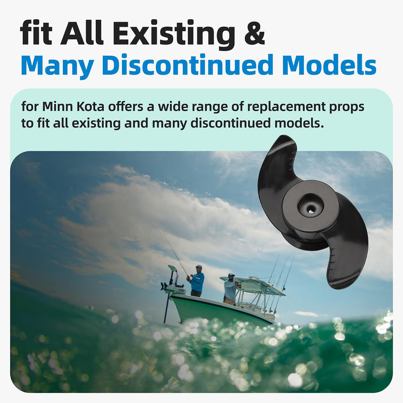 MKP-38 Prop Replacement for Minn kota Trolling Motor Propller, MKP-38 Weedless Wedge 2 Fits 4-1/2" Motor Diameter, 1865023 Replace 1378160 Prop Kit, Trolling Motor Replacement Parts