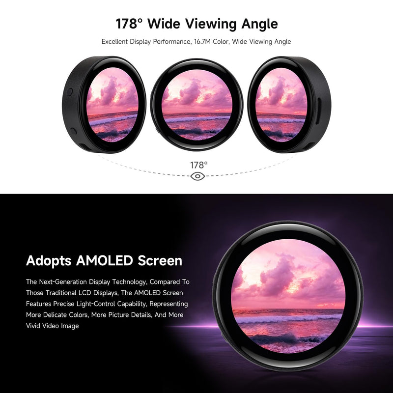 Waveshare RP2350 1.43inch AMOLED Display Development Board, 466×466, SPI Interface Round Display, Onboard Accelerometer and Gyroscope Sensor, RTC Chip