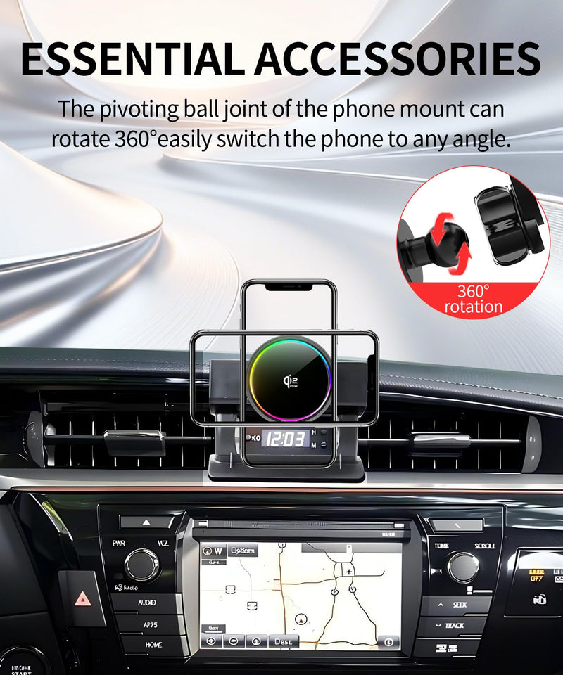 25W Car Mount Charger for Toyota Corolla 2014-2018 | 2014-2018 Toyota Corolla Qi2.2 25W MagSafe Fast Charging Cell Phone Holder Accessories,with Cooling Fan＆54W Fast Adapter for 2014-2018 Toyota Corolla