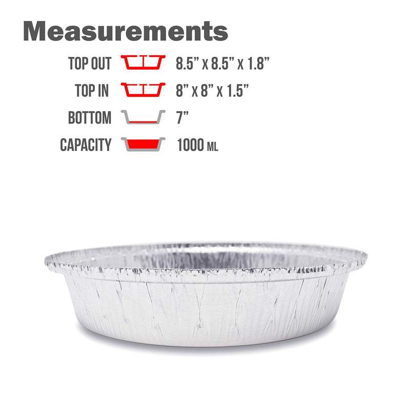 (40 Pack) Premium 8-Inch Round Foil Pans with Plastic Dome Lids l Heavy Duty l Disposable Aluminum Tin for Roasting, Baking, or Cooking 1