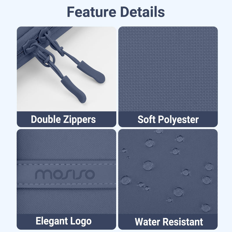 MOSISO Laptop Sleeve Compatible with MacBook Neo 13/Air 13.3 13.6/Pro 13 | 360 Degree Protective Portable Water Resistant Laptop Carrying Case Computer Bag with Vertical Pocket&Small Case, Indigo 13 inch
