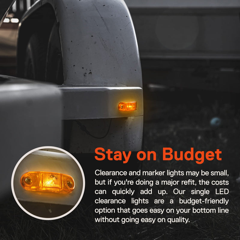 TRUE MODS 2pc 2.5" Amber LED Trailer Marker Light Kit [DOT FMVSS 108] [SAE P2] [Surface Mount] [Waterproof IP67] Side Marker Lights for Trailer Truck 2 Pack No Bezel